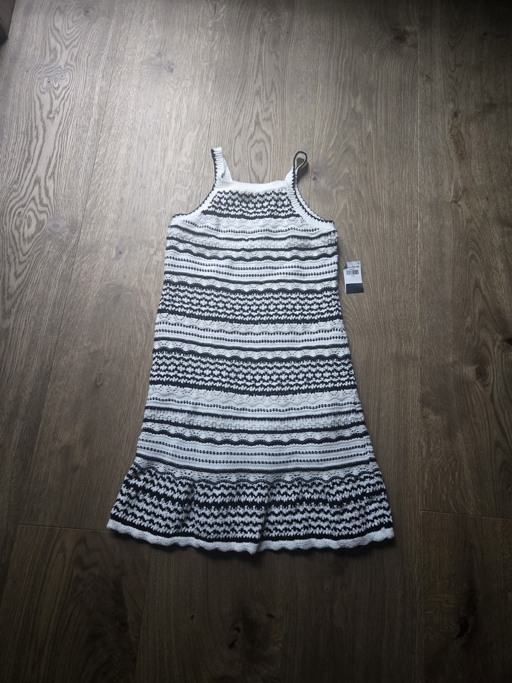 abercrombie kids Black & White Striped Knit Sundress